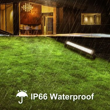 LED Flood Lights Outdoor 50W, 2 Pack 50000LM Wallwasher 3000K Warm White Spotlights IP66 Waterproof Outdoor Lights Floodlights for Gardens Courtyards Hallways Doors Hotel