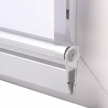 Sol Royal Cassette Double Roller Blind SolDecor DK9 Duo Roller Blind Clamp-on System Premium Vario Roller Blind with Clamp Carrier and Extra Wide Stripes - White (W90 x H160 cm)