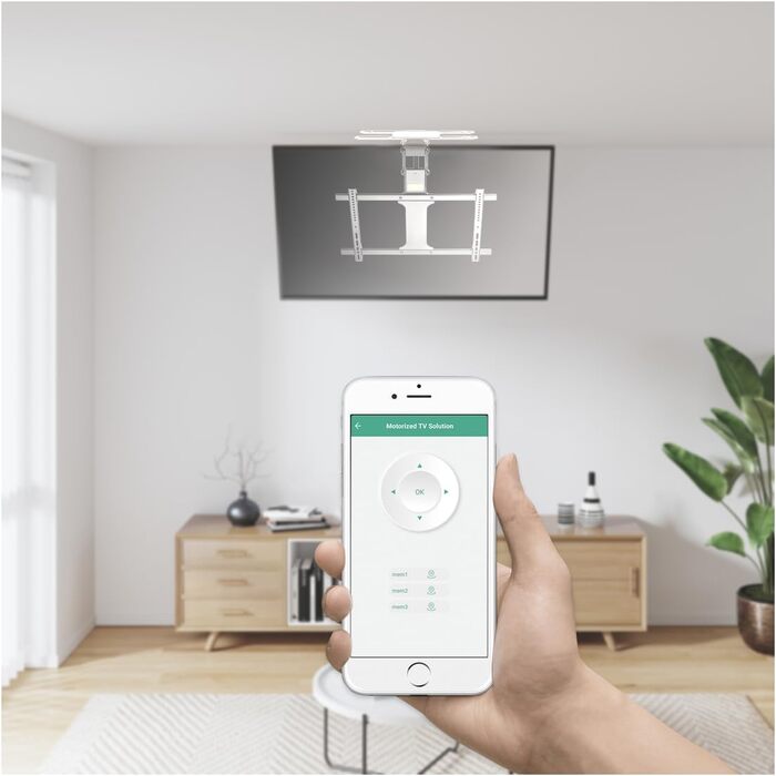 Кронштейн для телевізора на стелю HL47ML моторизований, похилий для LED/LCD 32-75