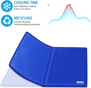 Кühlmatte Nobleza - Самостійно охолоджуючий килимок для собак, котів, цуценят. Розмір 65x50 см, блакитний.