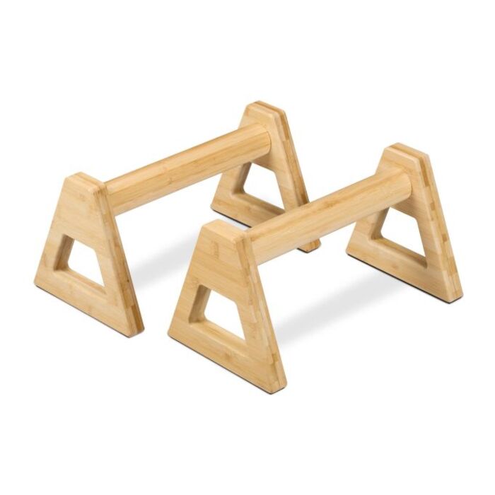 Relaxdays Push-Up Grips Bamboo 2-Piece Set