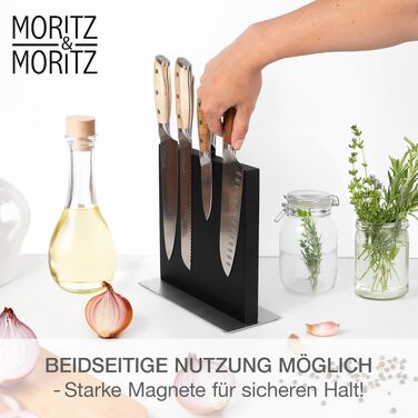 Магнітний блок для ножів та кухонного приладдя Moritz & Moritz з дерева акації, поворотний на 360°, чорний