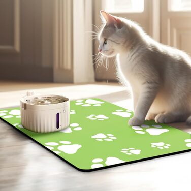 Підкладка під годівницю для котів JanYoo 50x35 см, водовідштовхувальна, антиковзаюча, сіра