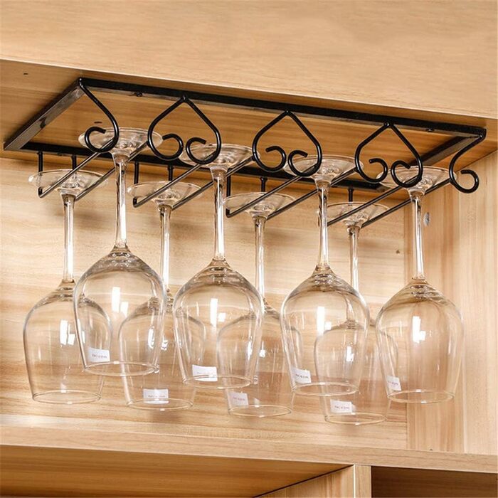 Підвісний тримач для келихів, тримач для вина, металевий, на 4 келихи, з кріпленням, для бару, шафи для вина, кухні