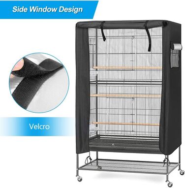 LINGSFIRE Bird Cage Cover, 97 x 60 x 130cm Waterproof Large Bird Cage Cover, Washable Parrot Cage Cover, Windproof and Dustproof Night Cover for Parrot Cage
