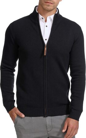 Кардиган чоловічий Indicode INut з високим коміром та блискавкою | В'язана жилетка для чоловіків (S, Чорний)