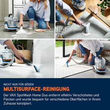 Vax SpotWash Max Pet Edition: потужний мийник для килимів та м'яких меблів з технологією SpinScrub, 2.8л XL-резервуар, глибоке очищення для тварин, диванів та твердих підлог (Home Duo)