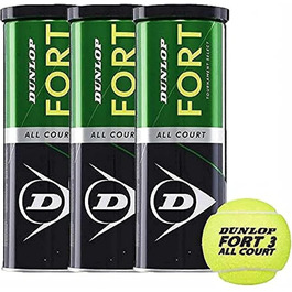 Dunlop Fort All Court Tennis Balls - Tripack (9 Balls / 3 Sets)