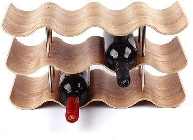 Dreiklang – be smart Wine Rack Bottle Rack made of Wood for 12 Bottles, Stable, Freestanding, Modern, Decorative, Space-Saving Small & Narrow, 3 Tiers (41.5 x 22.5 x 15.5 cm)