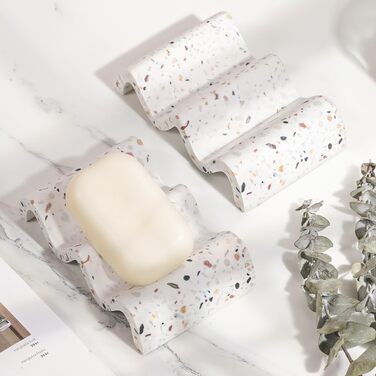 Підставка для мила Luxspire з теракотовою текстурою (2 шт.) - швидковисихаюча мильниця для ванної, кухні, душу