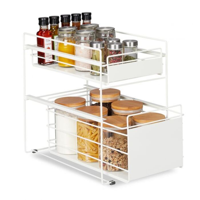 Relaxdays Drawer Shelf with 2 Baskets