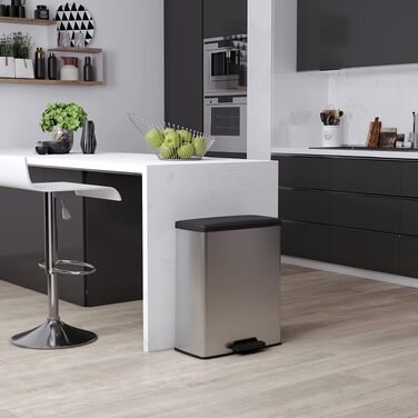 Сміттєвий кошик Curver Deco Bin, пластиковий, сріблястий металік, 65 л