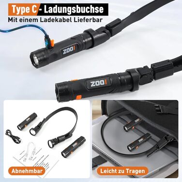 Ліхтарик на шию магнітний для читання ZOOI - подарунок для чоловіків, тата на День батька, оригінальний презент