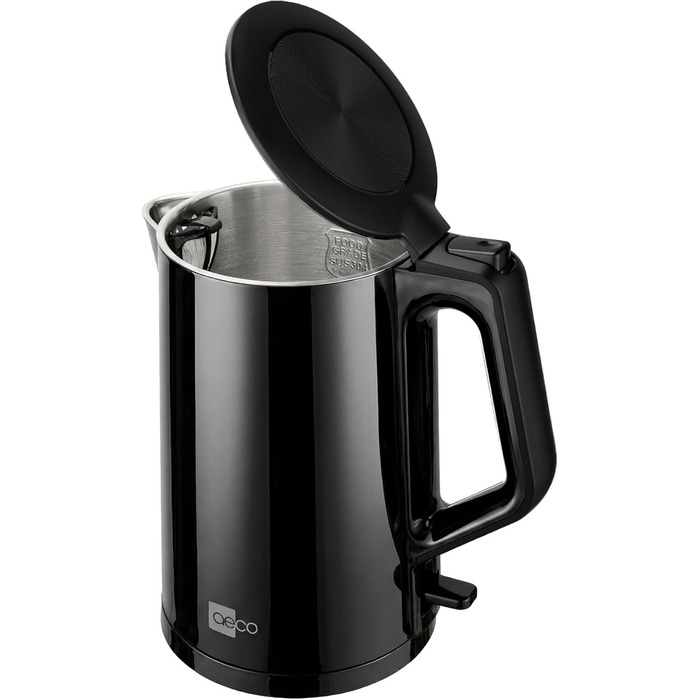 Електричний чайник Aeco AQA NEO з нержавіючої сталі, 1.7 л, 2150 Вт, без BPA, фільтр від накипу, бездротовий, CoolTouch, шампань сріблястий