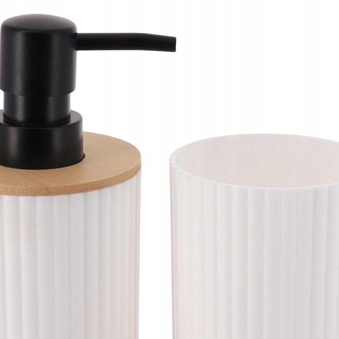 Елегантний набір для ванної кімнати (3 предмети), білий стильний комплект з мильницею