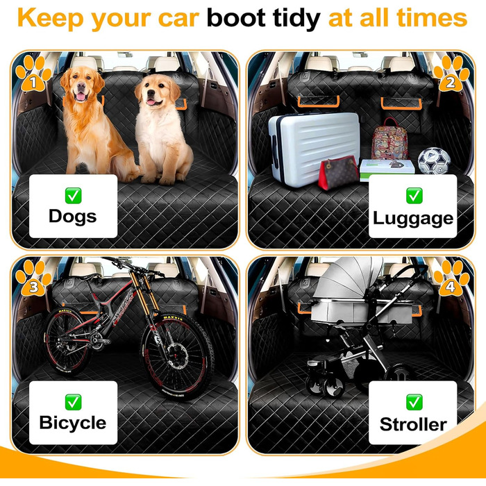 Захист для багажника автомобіля для собак з боковими та захистом краю - універсальний килимок для багажника, водовідштовхувальний та стійкий до подряпин. Підходить для SUV, Van та Kombi