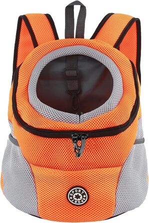 Рюкзак для собак та котів: переноска-рюкзак для маленьких тварин з дихаючим дизайном та водонепроникним дном для подорожей та активного відпочинку (Orange)
