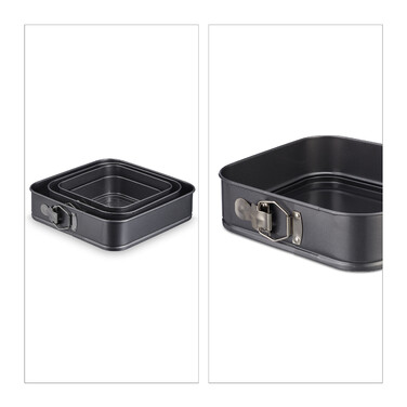 Relaxdays Set of 4 Square Springform Pans