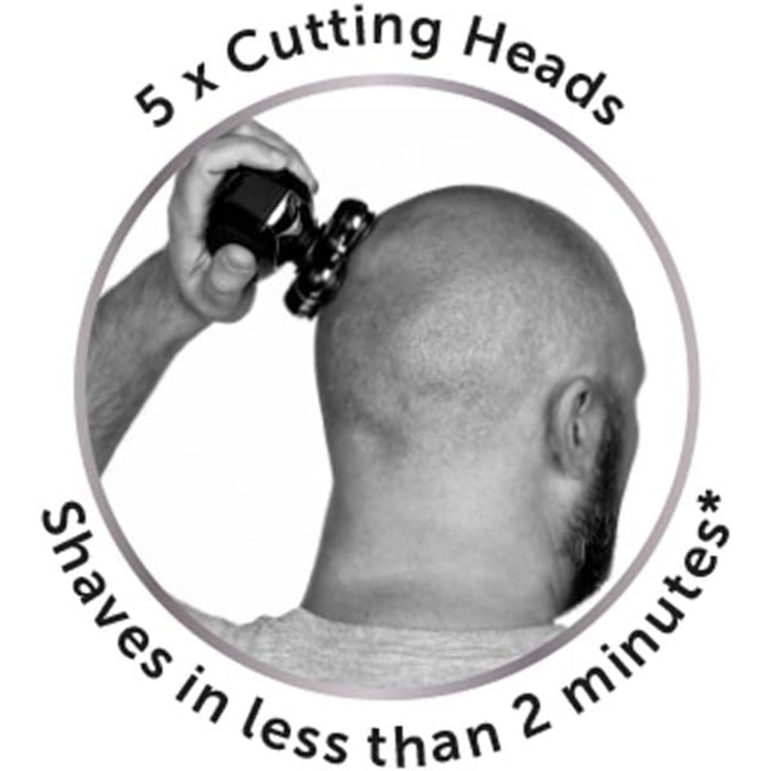 Електричний голкоструй Remington XR1501 для гоління голови: 5 голкових насадок, гоління 0,2 мм, тример, чорний