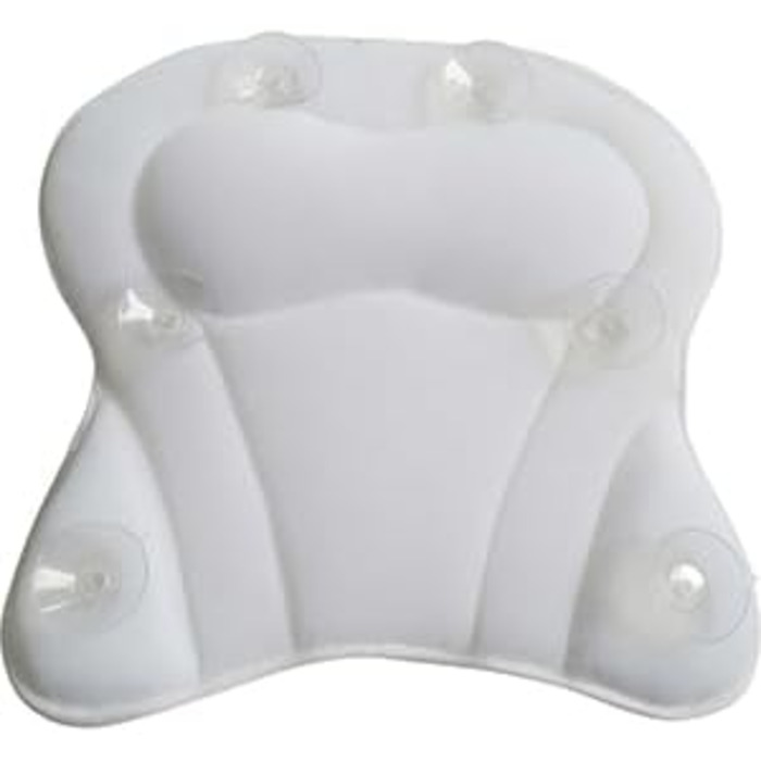 Penelife Bathtub Pillow with 6 Suction Cups - Ergonomic Bath Pillow with 4D Air Mesh Technology - Neck Pillow for Optimal Relaxation - White Bathtub Cushion