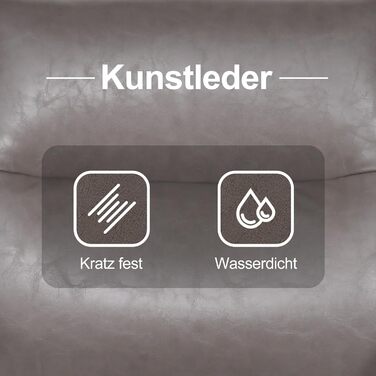 Офісне крісло Duhome з регулюванням висоти, поворот на 360°, матеріал PVC, для офісу, вітальні, спальні (сірий)