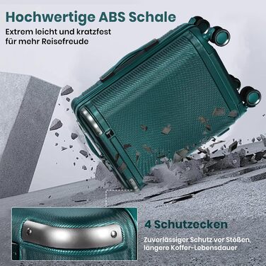 Набір валіз Tavoxda 3 шт. з TSA-замком, великі, для жінок та чоловіків, зелені