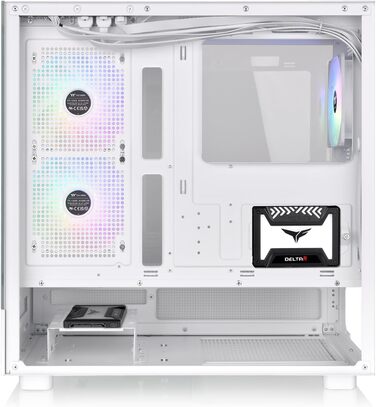 Thermaltake View 270 Plus TG ARGB: Корпус ПК Midi-Tower з темперованим склом, 3 RGB вентилятори, USB-C, підтримка 360мм радіатора, білий колір