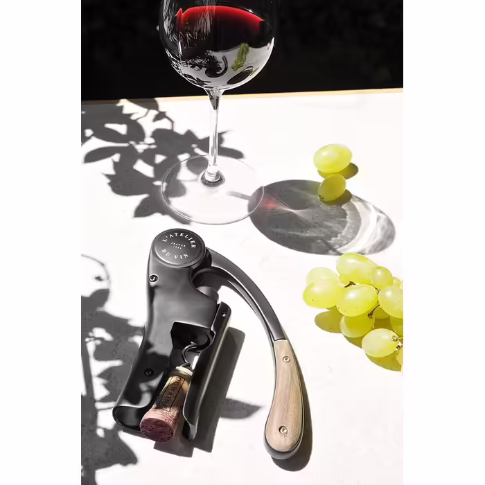 Штопор вертикальний L’ATELIER DU VIN Oeno Motion, чорний, метал і масив горіха, преміум
