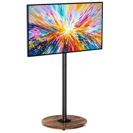 Підставка для телевізора Unho з регульованою висотою та коліщатками, для екранів 40-75 дюймів, VESA 600x400 мм, до 50 кг (Чорний)