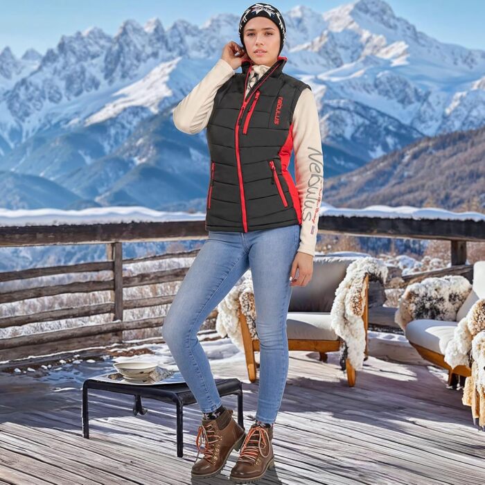 Жіноча жилетка Nebulus Weste Revival чорно-червона, розмір M