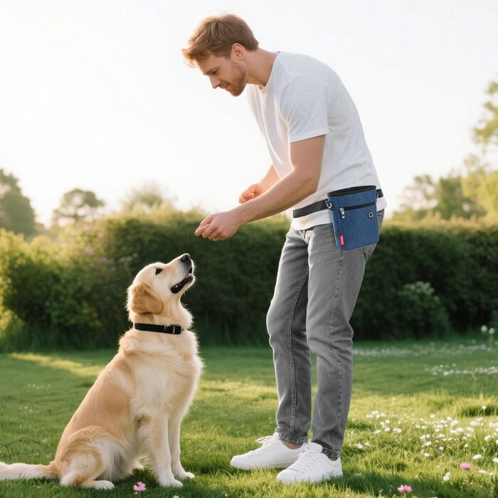 Фурнітура для собак з магнітною застібкою, 2025, практичний мішок для їжі, мішок для ласощів для собак з знімною внутрішньою кишенею | Диспенсер для відходів, блакитний