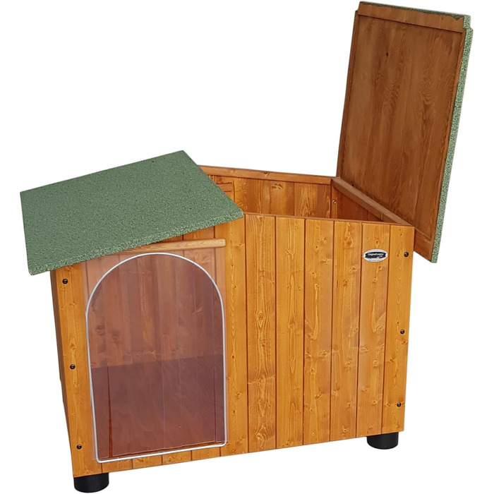 Будка для собак Legno Oasi з термозавісою (119x90x87 см) - для німецької доги, з масивного дерева, Made in Italy