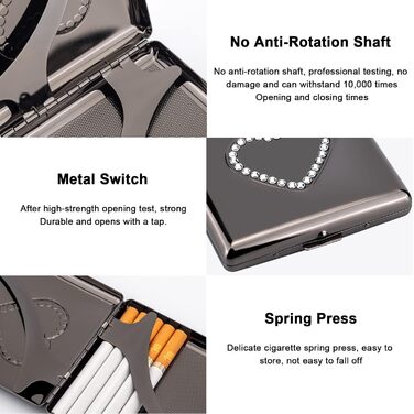 Металеве цигарковий футляр у формі серця Rosegold для 20 цигарок (83's 20pcs)