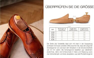 Coccine - Cedarwood Shoe Stretchers, Shoe Expanders, Cobbler's Tools, Extra Strong, Break-Proof, Wooden Shoe Stretcher, Shoe Stretcher with Adjustable Springs, for All Shoes