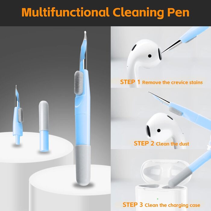 Набір для чищення клавіатури Alyvisun 11 в 1: для ноутбука, навушників, планшета, телефону, комп'ютера (блакитний)