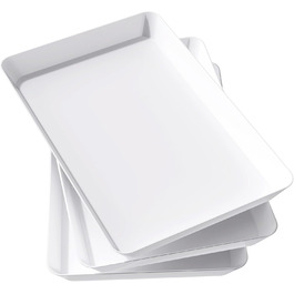 Сервірувальне блюдо Lifewit з пластику, 36,7 x 2 см, велике, набір, BPA-free, багаторазове, для буфетів, свят, пікніків, сніданків та закусок, білий (3)