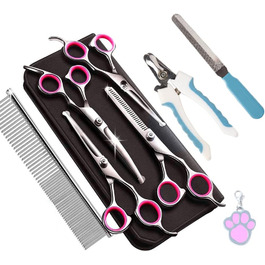 Професійна ножиця для грумінгу собак та котів, 6.5 дюймів, рожева