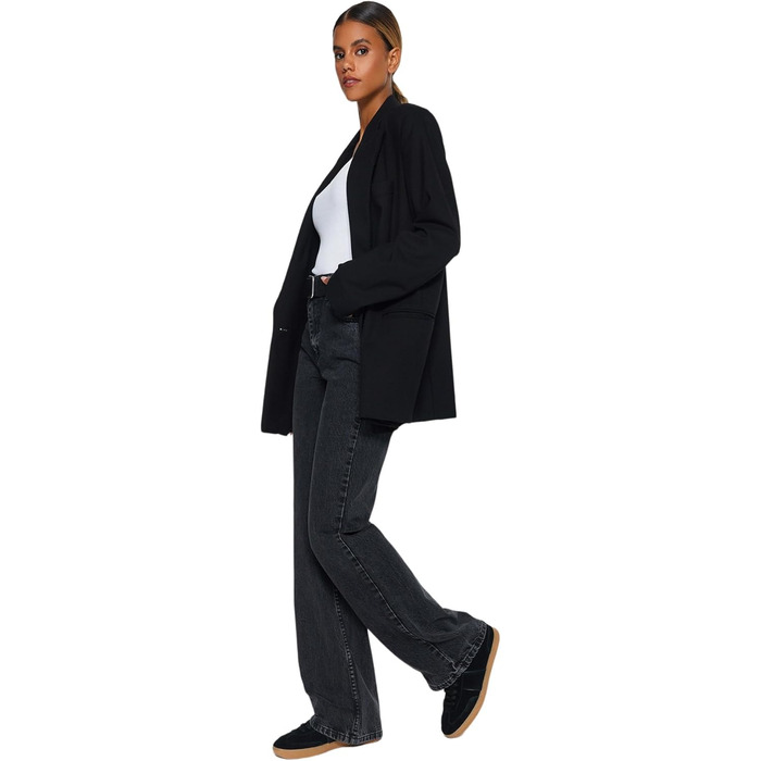 Джинси жіночі Trendyol прямого крою, висока талія, колір антрацит, розмір 44