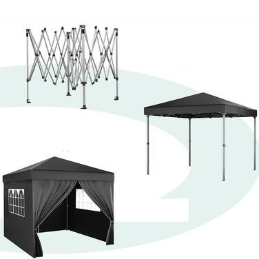 Садова альтанка Holla Garden з 4 стінками, 3 x 3 x 2,5 м