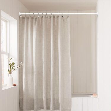 Штанга для штор без свердління AIZESI, 80-195 см, телескопічна, діаметр 22 мм, для ванної, вікна, шафи, біла