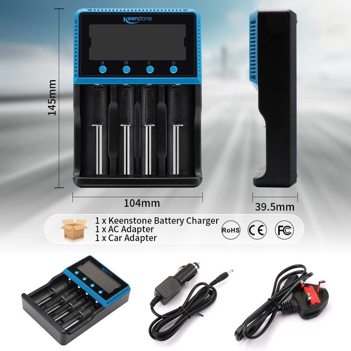 Зарядний пристрій Universal для акумуляторів 18650, LCD Smart, 4 слоти, Ni-MH/Ni-Cd AA/AAA, Li-Ion/LiFePO4/IMR 10440-26650