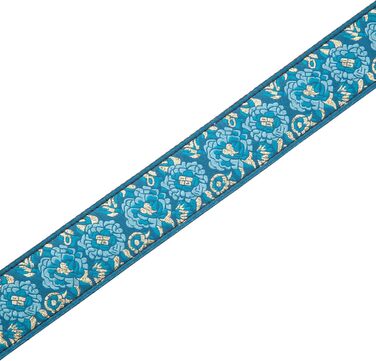 Гітарний ремінь Levy's Leathers M8AS-BLU з дзеркальним малюнком, синій