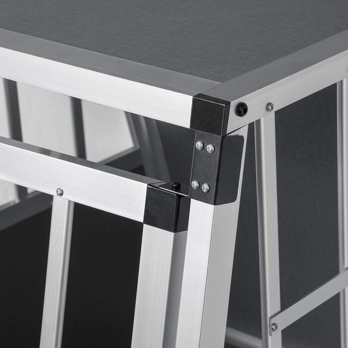 Транспортна переноска для собак та котів EUGAD, алюмінієва, 65x85x71 см, сіра