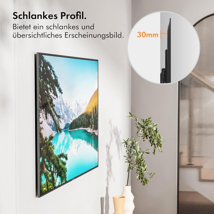 Кріплення для телевізора VonHaus для екранів 37-82 дюймів, рухливе кріплення з рівнем, плоске до стіни, нахилена функція, 75 кг, VESA до 600x400 мм
