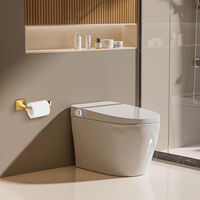 Тримач для туалетного паперу з нержавіючої сталі 304, 15 см. Сучасний настінний тримач для ванної кімнати, туалету та кухні (Золотистий)