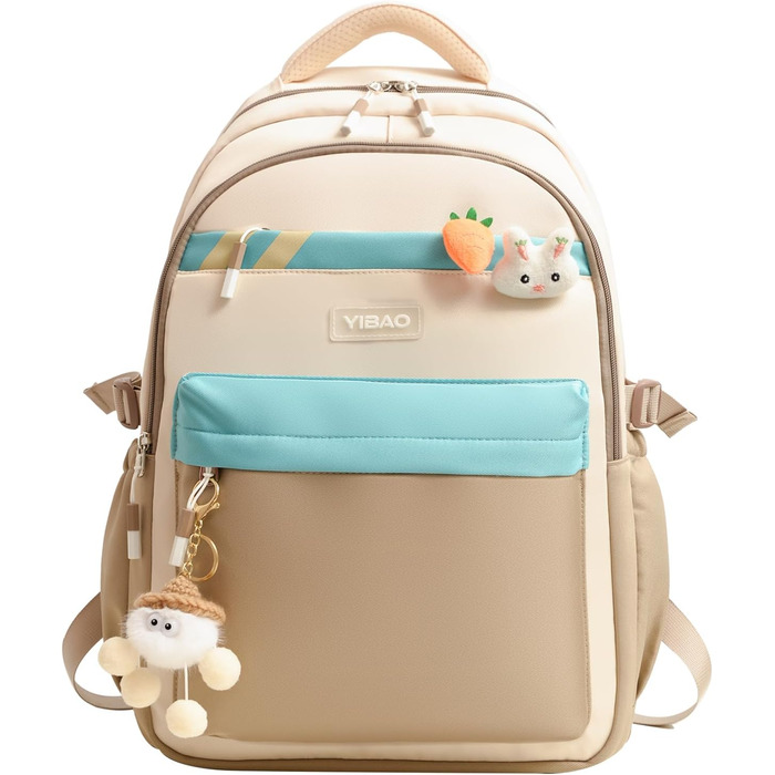 Шкільний рюкзак для дівчинки-підлітка 2025, рюкзак для школи/гімназії, Kawaii рюкзак для старшої школи з відділенням для 15.6' ноутбука, повсякденна шкільна сумка для подорожей, 22L (Хакі)