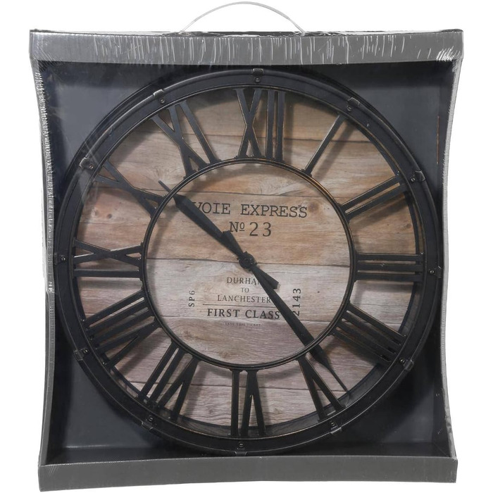 Настінний годинник Atmosphera Vintage, чорний і дерево, 39 см