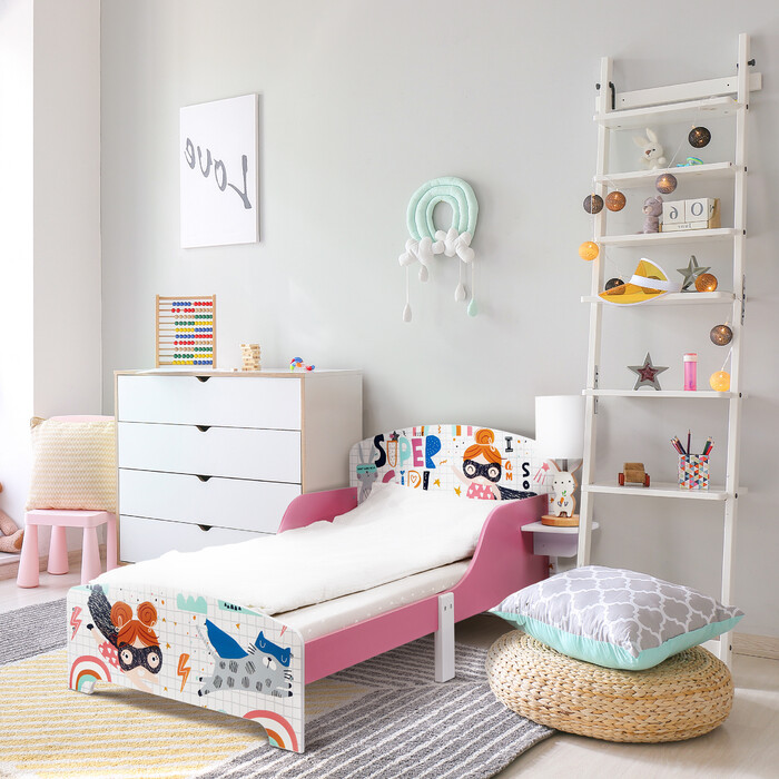 Relaxdays Superhero Toddler Bed with Storage