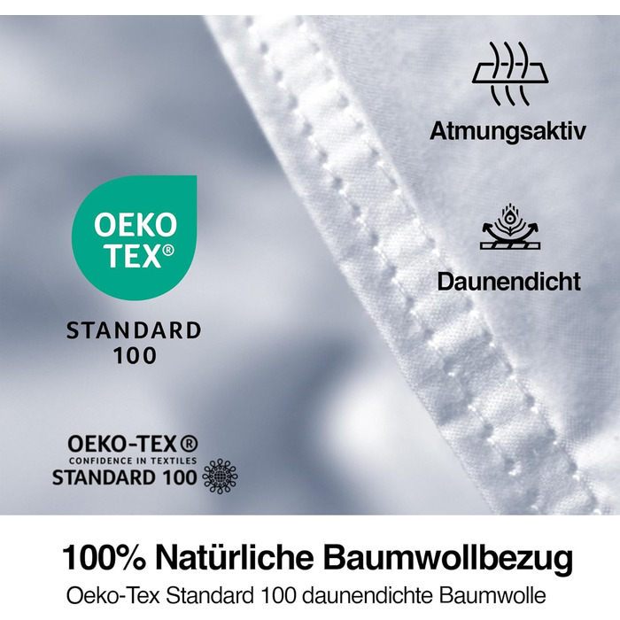 Пухова ковдра Aura® 135x200 см, зимова, преміум угорський пух, клас I, Oeko-TEX 100, гіпоалергенна, легкий догляд, 100% бавовна, для зими