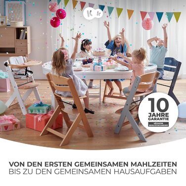 Дитяча подушка для стільчика Kinderkraft ENOCK, 2 м'які анатомічні подушки, з ременями безпеки, легке очищення, гіпоалергенний матеріал, чорна, для високого стільця (комплект: стілець + подушка, сірий)